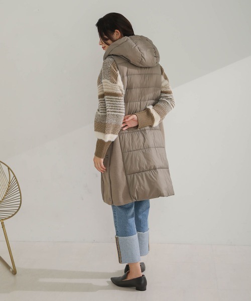 Bou Jeloud（ブージュルード）の「サイド切替CLOMAX中綿ロングベスト（ダウンベスト・レディース・ホワイト系その他/モカ/ブラック・38）」の17枚目の写真