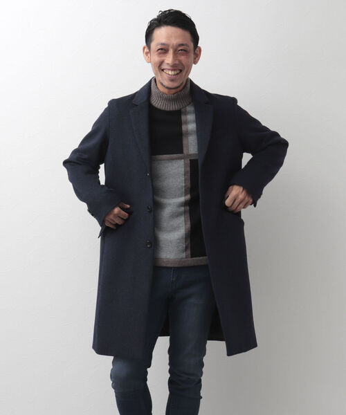 Stutostein Nolley's（シュテットシュタインノーリーズ）の「ビーバーチェスターコート（軽量・上質・オンオフ兼用）（チェスターコート・メンズ・ネイビー/ブラウン・M/L/XL）」の6枚目の写真