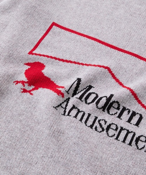 Modern Amusement(モダンアミューズメント)の「モダンアミューズメント ジャガードロゴニット(ニット/セーター・メンズ・アッシュグレー/ブラック・FREE)」の4枚目の写真