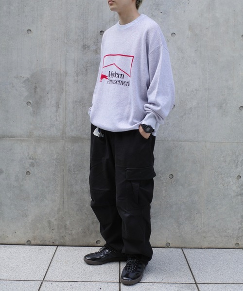 Modern Amusement(モダンアミューズメント)の「モダンアミューズメント ジャガードロゴニット(ニット/セーター・メンズ・アッシュグレー/ブラック・FREE)」の6枚目の写真