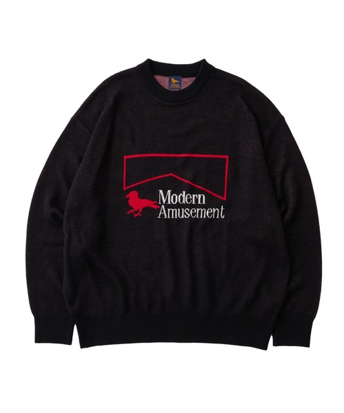 Modern Amusement(モダンアミューズメント)の「モダンアミューズメント ジャガードロゴニット(ニット/セーター・メンズ・アッシュグレー/ブラック・FREE)」の12枚目の写真