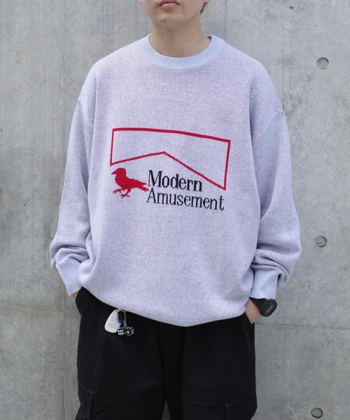 Modern Amusement(モダンアミューズメント)の「モダンアミューズメント ジャガードロゴニット(ニット/セーター・メンズ・アッシュグレー/ブラック・FREE)」の15枚目の写真
