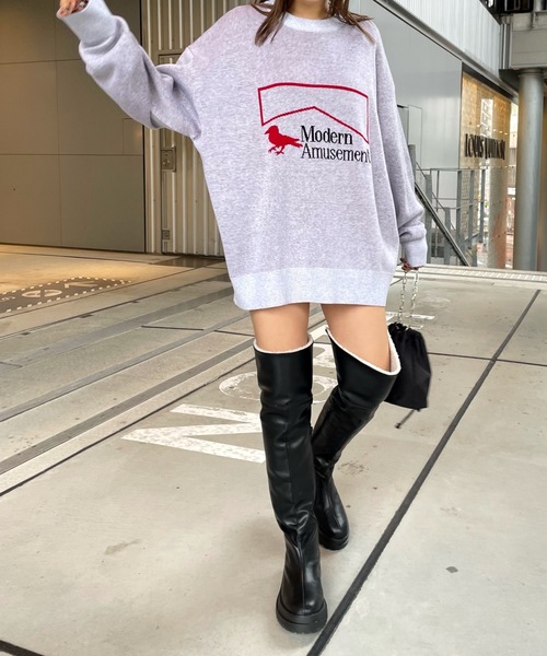 Modern Amusement(モダンアミューズメント)の「モダンアミューズメント ジャガードロゴニット(ニット/セーター・メンズ・アッシュグレー/ブラック・FREE)」の14枚目の写真