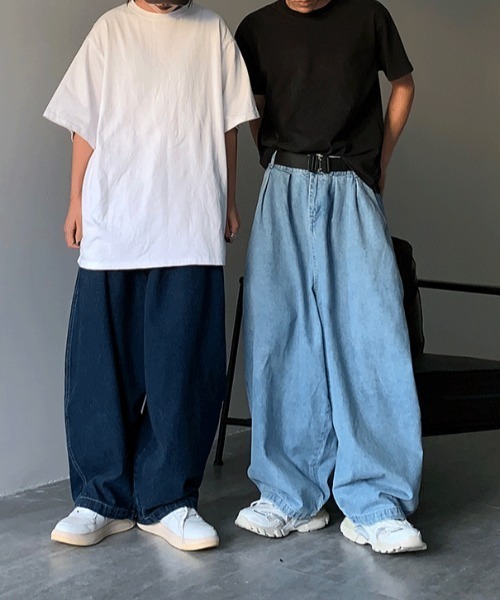 Mimma/Mimaa(ミマ)の「【Mimma/Mimaa】ルーズシルエットバルーンデニムパンツ(デニムパンツ・メンズ・ダークブルー/ライトブルー・FREE)」の10枚目の写真