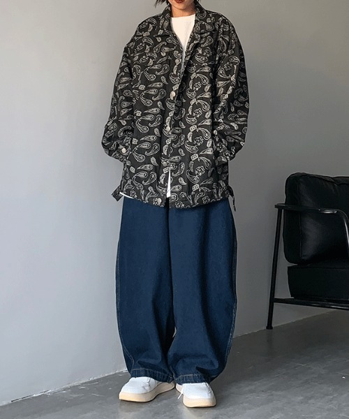 Mimma/Mimaa(ミマ)の「【Mimma/Mimaa】ルーズシルエットバルーンデニムパンツ(デニムパンツ・メンズ・ダークブルー/ライトブルー・FREE)」の12枚目の写真