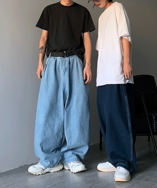 Mimma/Mimaa(ミマ)の「【Mimma/Mimaa】ルーズシルエットバルーンデニムパンツ(デニムパンツ・メンズ・ダークブルー/ライトブルー・FREE)」の11枚目の写真