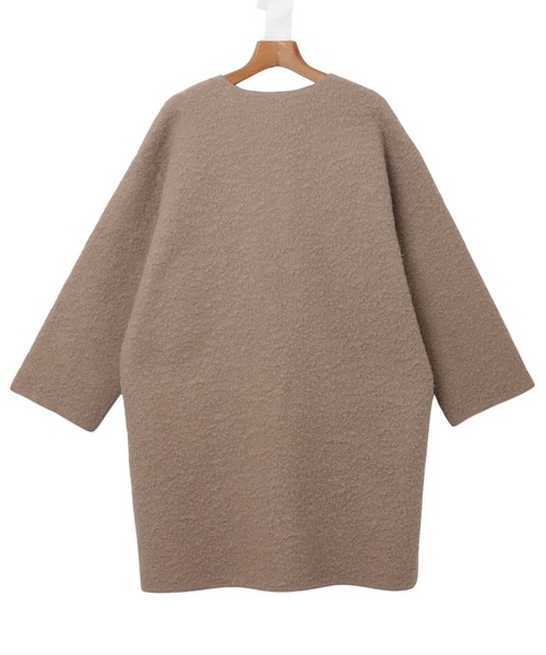 andme（アンドミー）の「2wayリバーシブルノーカラーコート（ノーカラーコート・レディース・グレイッシュベージュ/モカ/カーキ・S/M）」の4枚目の写真