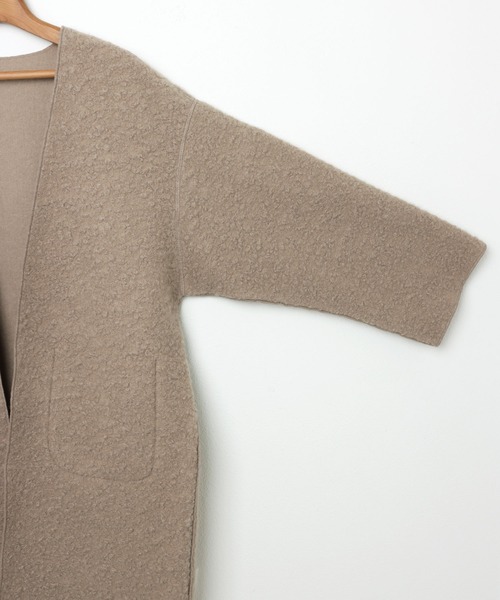 andme（アンドミー）の「2wayリバーシブルノーカラーコート（ノーカラーコート・レディース・グレイッシュベージュ/モカ/カーキ・S/M）」の21枚目の写真