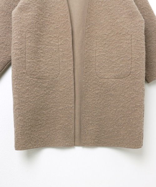 andme（アンドミー）の「2wayリバーシブルノーカラーコート（ノーカラーコート・レディース・グレイッシュベージュ/モカ/カーキ・S/M）」の19枚目の写真