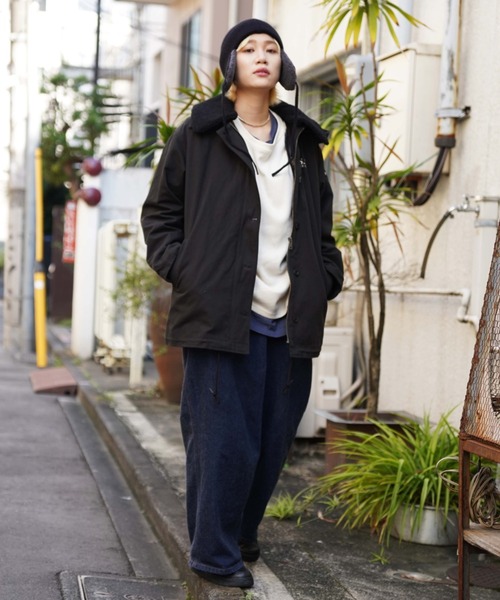 AVIREX（アヴィレックス）の「BOA BEANIE CAP/ ボアビーニーキャップ（ニットキャップ/ビーニー・レディース・ホワイト系2/ブラック・F）」の7枚目の写真