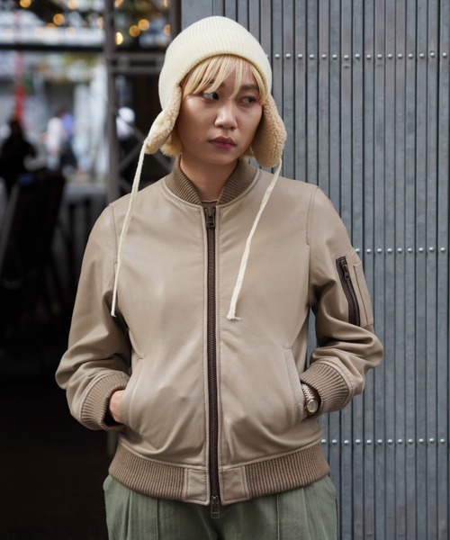 AVIREX（アヴィレックス）の「BOA BEANIE CAP/ ボアビーニーキャップ（ニットキャップ/ビーニー・レディース・ホワイト系2/ブラック・F）」の13枚目の写真