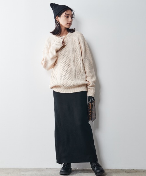 【Lサイズ】アランニット ZUCCa / S アランニット / ニット(M gray(24)): SALE| A-net