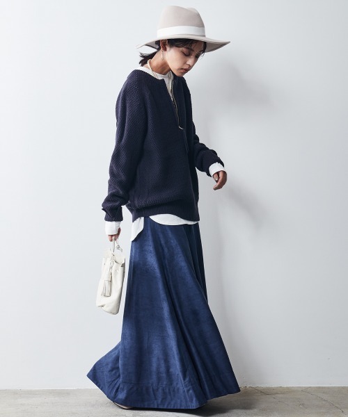 CHIC STYLE(シックスタイル)の「<大きいサイズ>2WAYアラン柄ニットプルオーバー シックスタイル(ニット/セーター・レディース・ネイビー/アイボリー・5L/3L/L/4L/8L/6L/LL)」の20枚目の写真