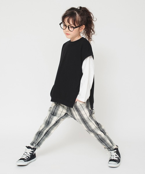 BRANSHES（ブランシェス）の「【ガーデナー】チェック柄テーパードパンツ（チノパンツ・キッズ・キャメル/グレー/オフホワイト・130/140/100/150/90/110/120）」の11枚目の写真