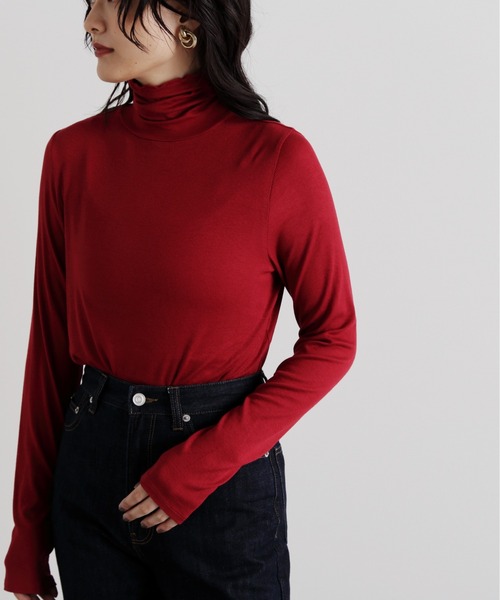 N.（N. Natural Beauty Basic）（エヌエヌナチュラルビューティーベーシック）の「◆フィンガーホールリブインナー（Tシャツ/カットソー・レディース・オフホワイト/ブラック/ブルー/レッド・MEDIUM）」の18枚目の写真