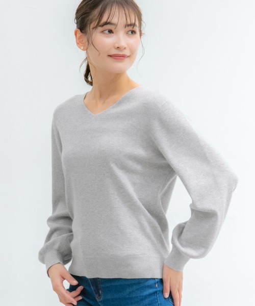 Honeys（ハニーズ）の「抗菌Vネックニット（ニット/セーター）」 - WEAR