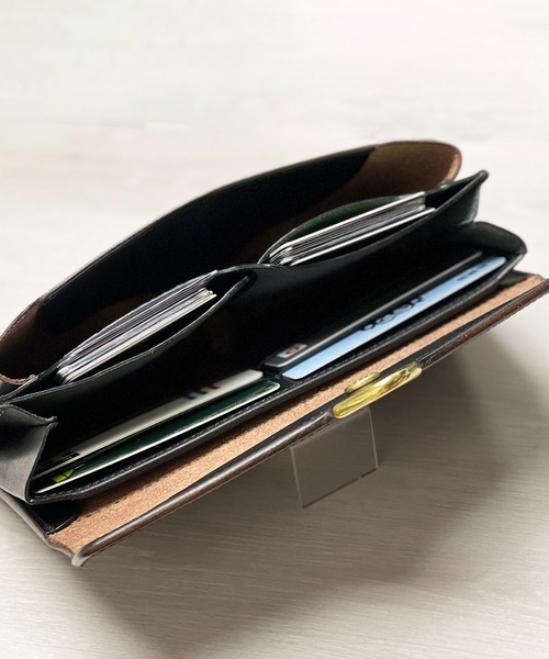 Cramp クランプ UKブライドルレザー フロント金具 ロングウォレット スマホ収納 財布