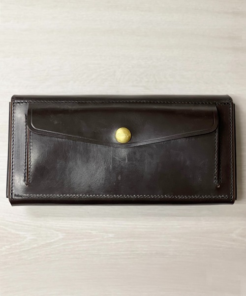Cramp クランプ UKブライドルレザー フロント金具 ロングウォレット スマホ収納 財布
