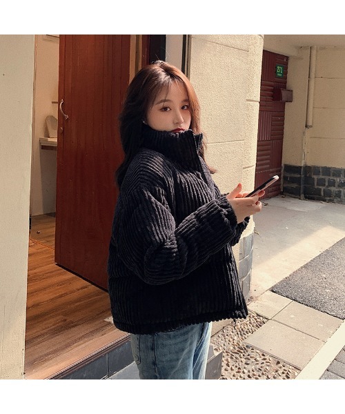 おしゃれスタ（オシャレスタ）の「フェミニンかわいいコーデュロイ中綿ジャケット（ダウンジャケット/コート・レディース・ピンク/ホワイト/ブラック/ブルー/ブラウン/イエロー・S/M/L）」の20枚目の写真