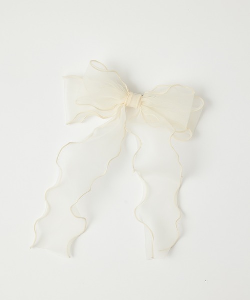one after another NICE CLAUP(ワンアフターアナザーナイスクラップ)の「シフォンリボンバレッタ(バレッタ/ヘアクリップ・レディース・ブラック/オフホワイト・FREE)」の7枚目の写真