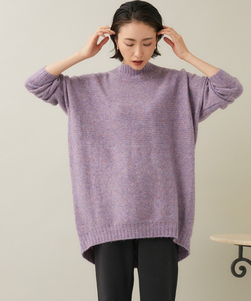 KATHARINE ROSS(キャサリンロス)の「【KATHARINE ROSS】ヤク混ニットチュニック(チュニック・レディース・チャコールグレー/ホワイト/ラベンダー・MEDIUM)」の3枚目の写真