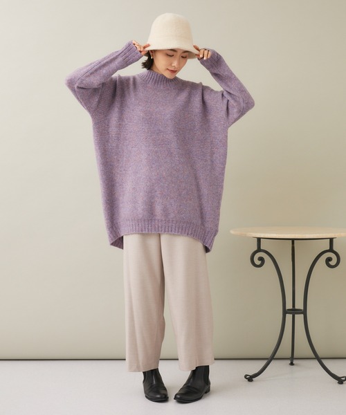 KATHARINE ROSS(キャサリンロス)の「【KATHARINE ROSS】ヤク混ニットチュニック(チュニック・レディース・チャコールグレー/ホワイト/ラベンダー・MEDIUM)」の7枚目の写真