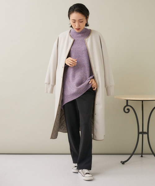 KATHARINE ROSS(キャサリンロス)の「【KATHARINE ROSS】ヤク混ニットチュニック(チュニック・レディース・チャコールグレー/ホワイト/ラベンダー・MEDIUM)」の6枚目の写真