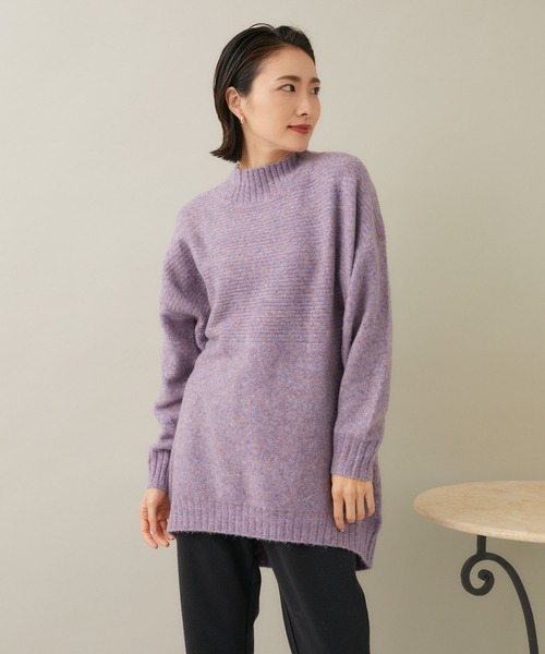 KATHARINE ROSS(キャサリンロス)の「【KATHARINE ROSS】ヤク混ニットチュニック(チュニック・レディース・チャコールグレー/ホワイト/ラベンダー・MEDIUM)」の4枚目の写真
