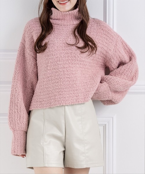 clear（クリア）の「はんぺんモールハイネックニットトップス（ニット/セーター・レディース・アイボリー/イエロー/ブルー/ピンク・F）」の4枚目の写真