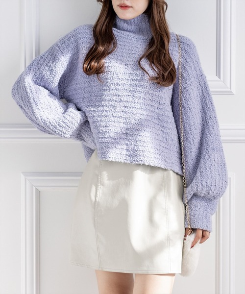 clear（クリア）の「はんぺんモールハイネックニットトップス（ニット/セーター・レディース・アイボリー/イエロー/ブルー/ピンク・F）」の3枚目の写真