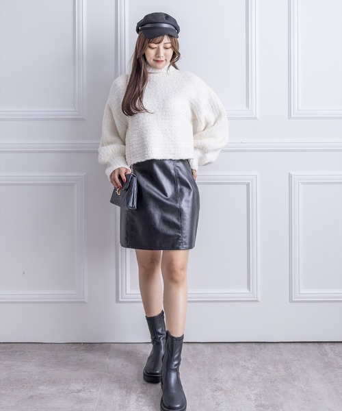 clear（クリア）の「はんぺんモールハイネックニットトップス（ニット/セーター・レディース・アイボリー/イエロー/ブルー/ピンク・F）」の15枚目の写真