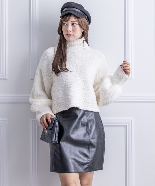 clear（クリア）の「はんぺんモールハイネックニットトップス（ニット/セーター・レディース・アイボリー/イエロー/ブルー/ピンク・F）」の16枚目の写真