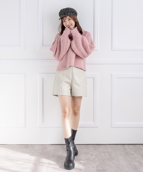 clear（クリア）の「はんぺんモールハイネックニットトップス（ニット/セーター・レディース・アイボリー/イエロー/ブルー/ピンク・F）」の22枚目の写真