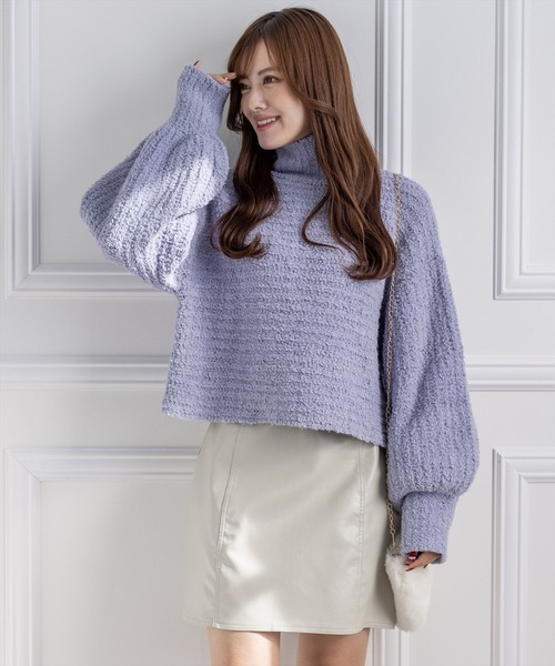 clear（クリア）の「はんぺんモールハイネックニットトップス（ニット/セーター・レディース・アイボリー/イエロー/ブルー/ピンク・F）」の21枚目の写真