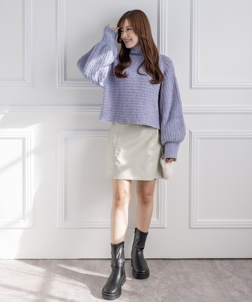 clear（クリア）の「はんぺんモールハイネックニットトップス（ニット/セーター・レディース・アイボリー/イエロー/ブルー/ピンク・F）」の20枚目の写真