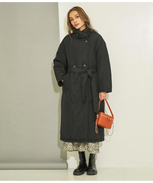 ANAP（アナップ）の「中綿アレンジカラーダブルコート（ダウンジャケット/コート・レディース・ベージュ/ライトグレー/ブラック・FREE）」の2枚目の写真