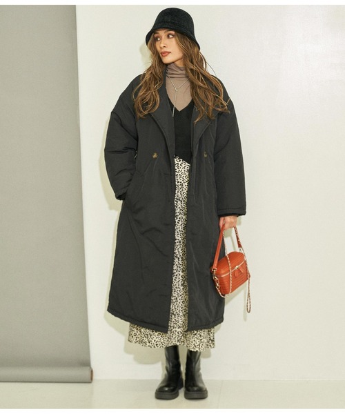 ANAP（アナップ）の「中綿アレンジカラーダブルコート（ダウンジャケット/コート・レディース・ベージュ/ライトグレー/ブラック・FREE）」の8枚目の写真