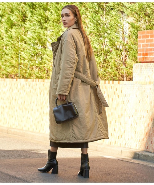 ANAP（アナップ）の「中綿アレンジカラーダブルコート（ダウンジャケット/コート・レディース・ベージュ/ライトグレー/ブラック・FREE）」の6枚目の写真