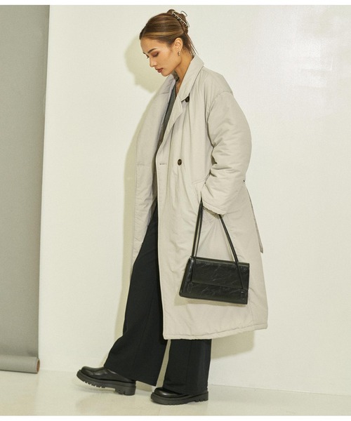 ANAP（アナップ）の「中綿アレンジカラーダブルコート（ダウンジャケット/コート・レディース・ベージュ/ライトグレー/ブラック・FREE）」の11枚目の写真