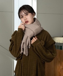 Amiur | compact fringe soft muffler(マフラー)