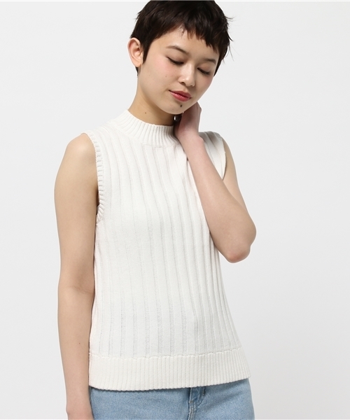 Chico（チコ）の「ハイネックRIBノースリニット（ニット/セーター・レディース・ホワイト/クリーム/ライトブルー・FREE）」の8枚目の写真
