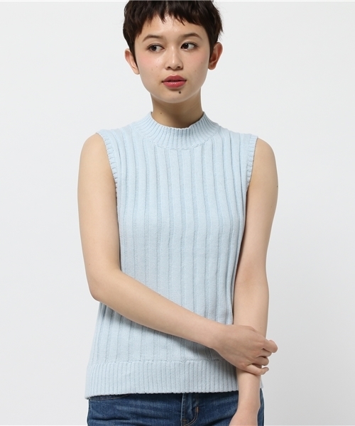 Chico（チコ）の「ハイネックRIBノースリニット（ニット/セーター・レディース・ホワイト/クリーム/ライトブルー・FREE）」の9枚目の写真