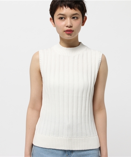 Chico（チコ）の「ハイネックRIBノースリニット（ニット/セーター・レディース・ホワイト/クリーム/ライトブルー・FREE）」の10枚目の写真