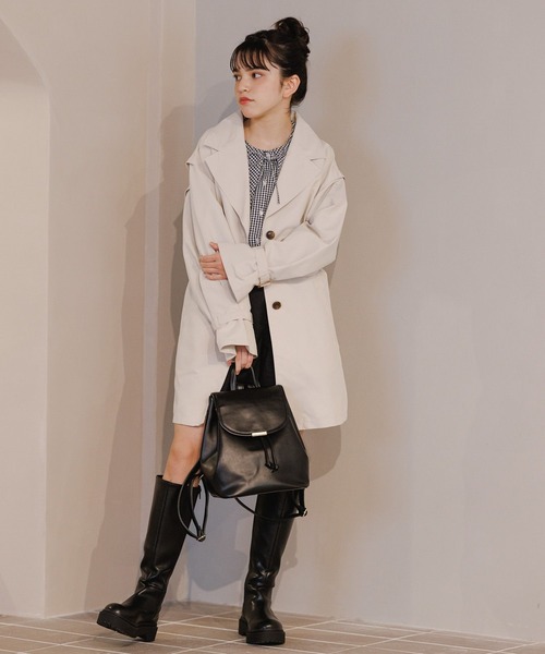 GLOBAL WORK（グローバルワーク）の「2WAY撥水トレンチ/162742（トレンチコート・キッズ・アイボリー/ベージュ・150cm/160cm）」の16枚目の写真