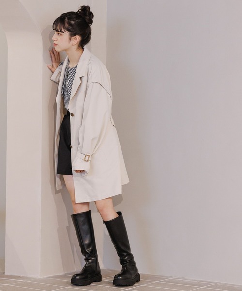 GLOBAL WORK（グローバルワーク）の「2WAY撥水トレンチ/162742（トレンチコート・キッズ・アイボリー/ベージュ・150cm/160cm）」の12枚目の写真