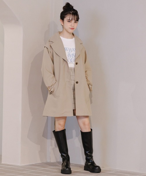 GLOBAL WORK（グローバルワーク）の「2WAY撥水トレンチ/162742（トレンチコート・キッズ・アイボリー/ベージュ・150cm/160cm）」の3枚目の写真