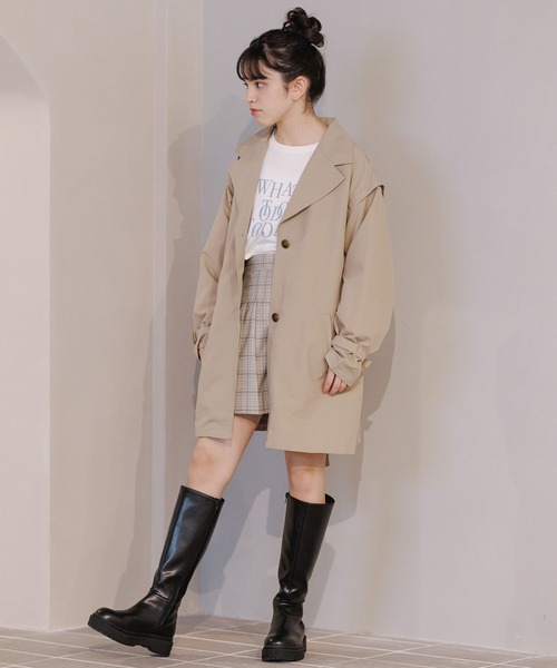 GLOBAL WORK（グローバルワーク）の「2WAY撥水トレンチ/162742（トレンチコート・キッズ・アイボリー/ベージュ・150cm/160cm）」の17枚目の写真