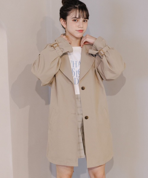 GLOBAL WORK（グローバルワーク）の「2WAY撥水トレンチ/162742（トレンチコート・キッズ・アイボリー/ベージュ・150cm/160cm）」の13枚目の写真