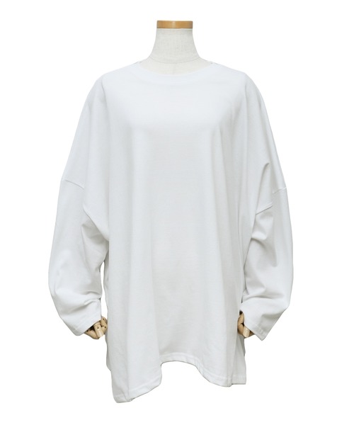 reca(レカ)の「超ビッグシルエットサイドスリットTシャツ(Tシャツ/カットソー・レディース・ホワイト/オートミール/チャコールグレー・FREE)」の10枚目の写真