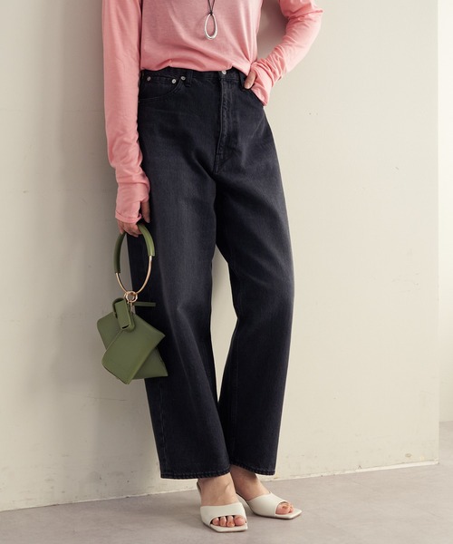 SHENERY(シーナリー)の「(ai no de)ワイドデニムパンツ(デニムパンツ・レディース・ブラック/インディゴブルー・SMALL/MEDIUM)」の2枚目の写真
